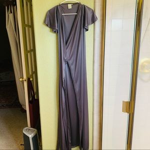 Slinky Silver Wrap Dress